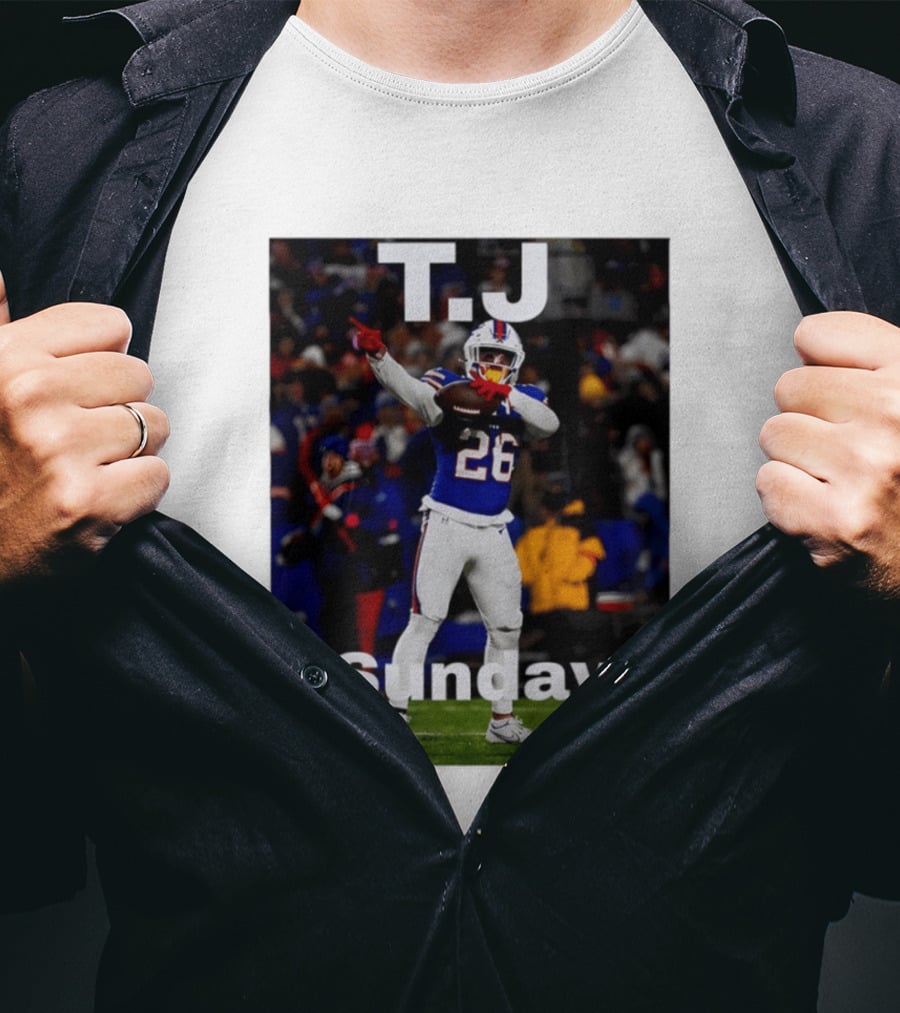 T.J. 26 Buffalo Bills Sunday T-Shirt