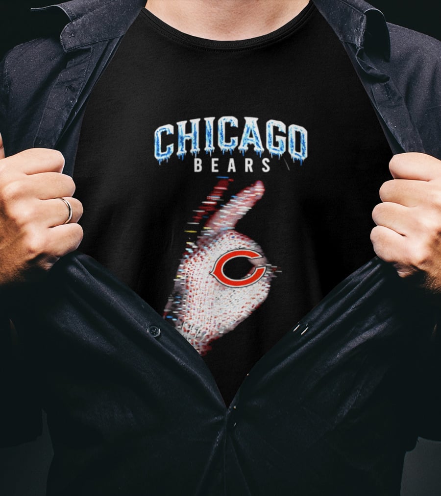 Chicago Bears Iceman 2026 Glitch Effect Football T-Shirt