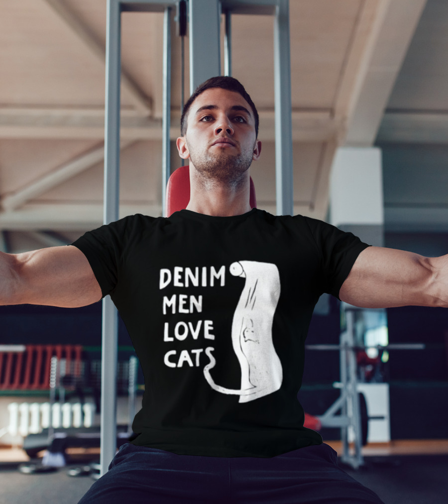 Denim Men Love Cats Fashion T-Shirt