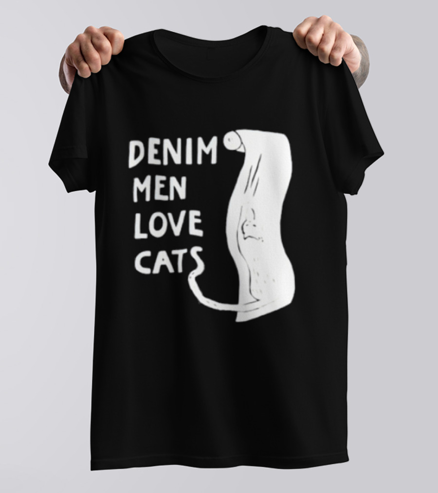 Denim Men Love Cats Fashion T-Shirt