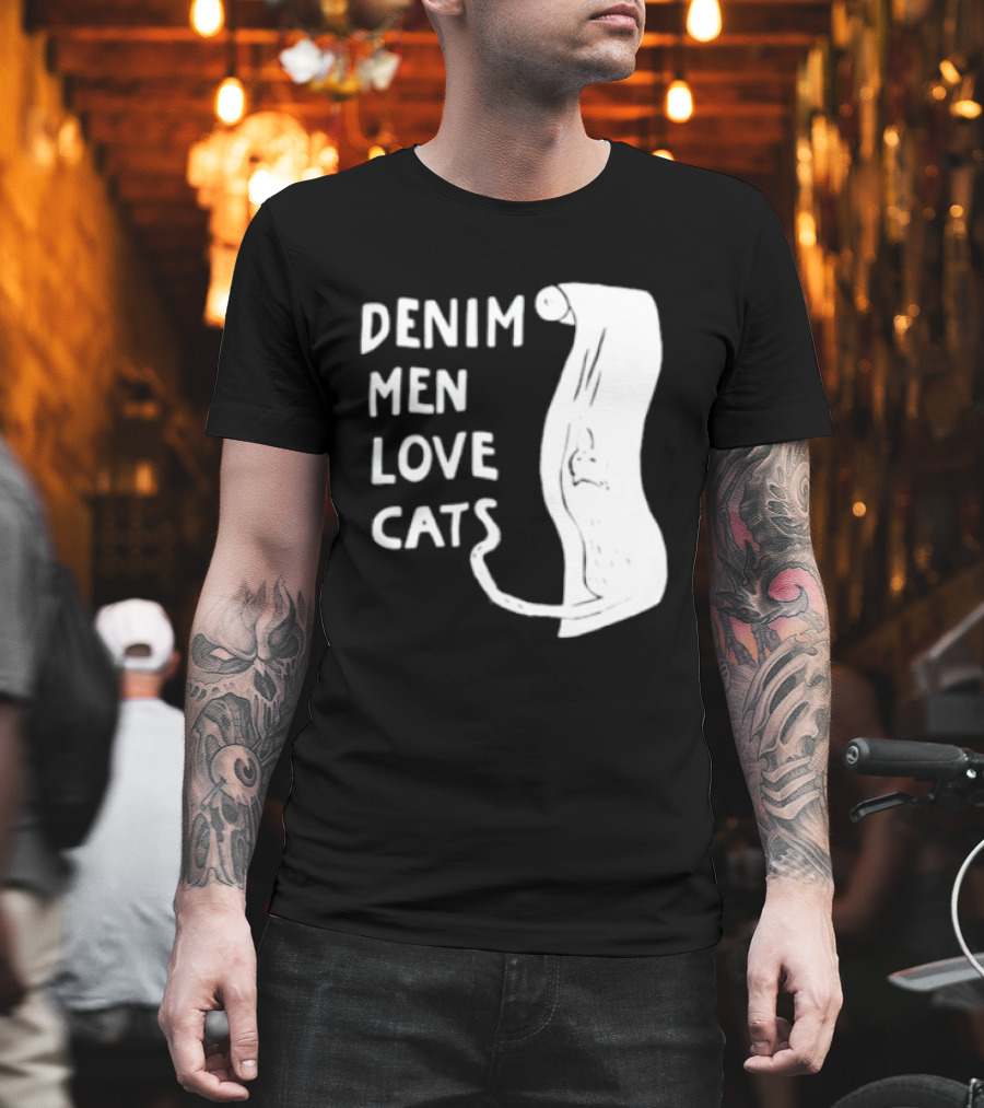 Denim Men Love Cats Fashion T-Shirt