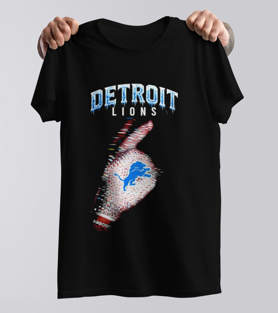 Detroit Lions Iceman 2026 Football Glove Fan T-Shirt
