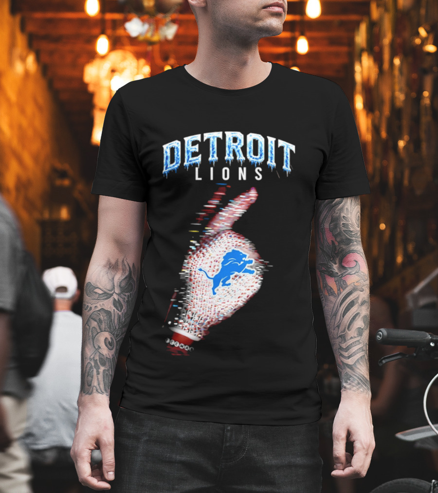 Detroit Lions Iceman 2026 Football Glove Fan T-Shirt
