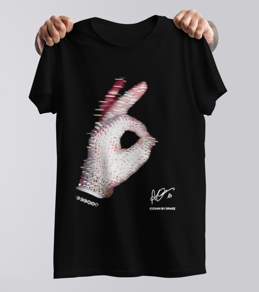 Iceman Hand Gesture By Drake Sign With Rhinestones T-Shirt