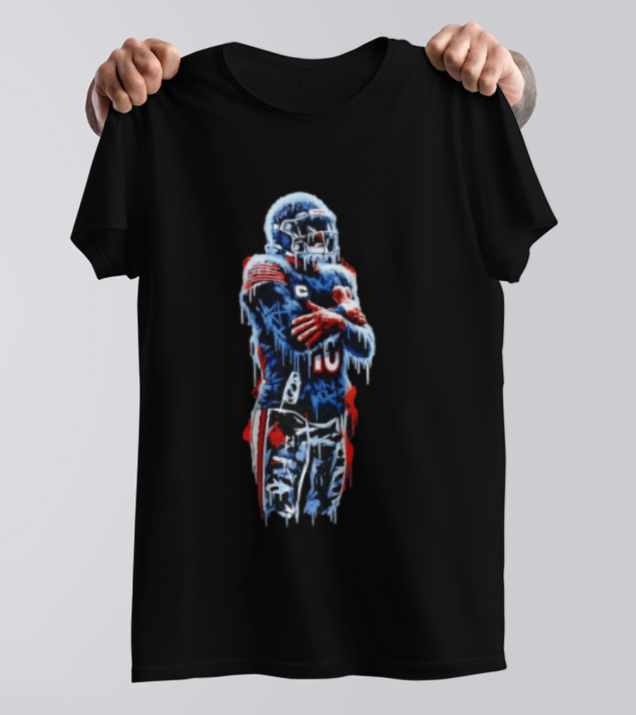 Iceman Chicago Bears Quarterback Caleb Williams Frozen Football T-Shirt