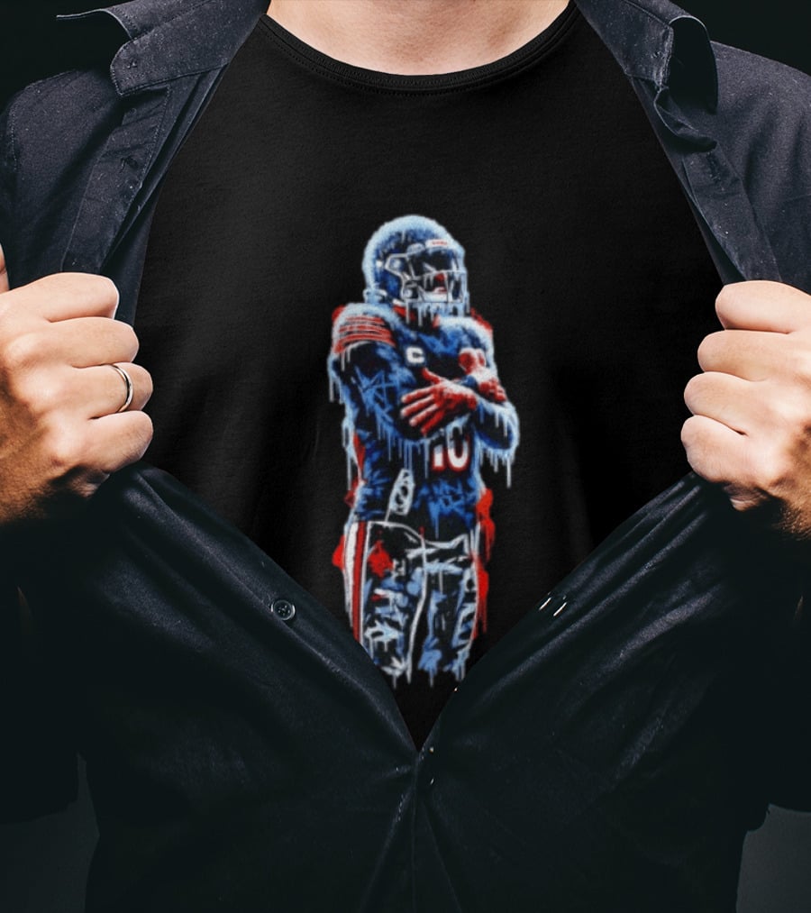 Iceman Chicago Bears Quarterback Caleb Williams Frozen Football T-Shirt