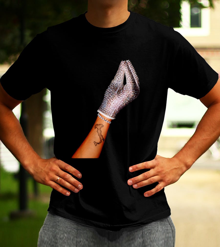 Mademan Italia Drake IceMan Glitter Glove Tattoo T-Shirt
