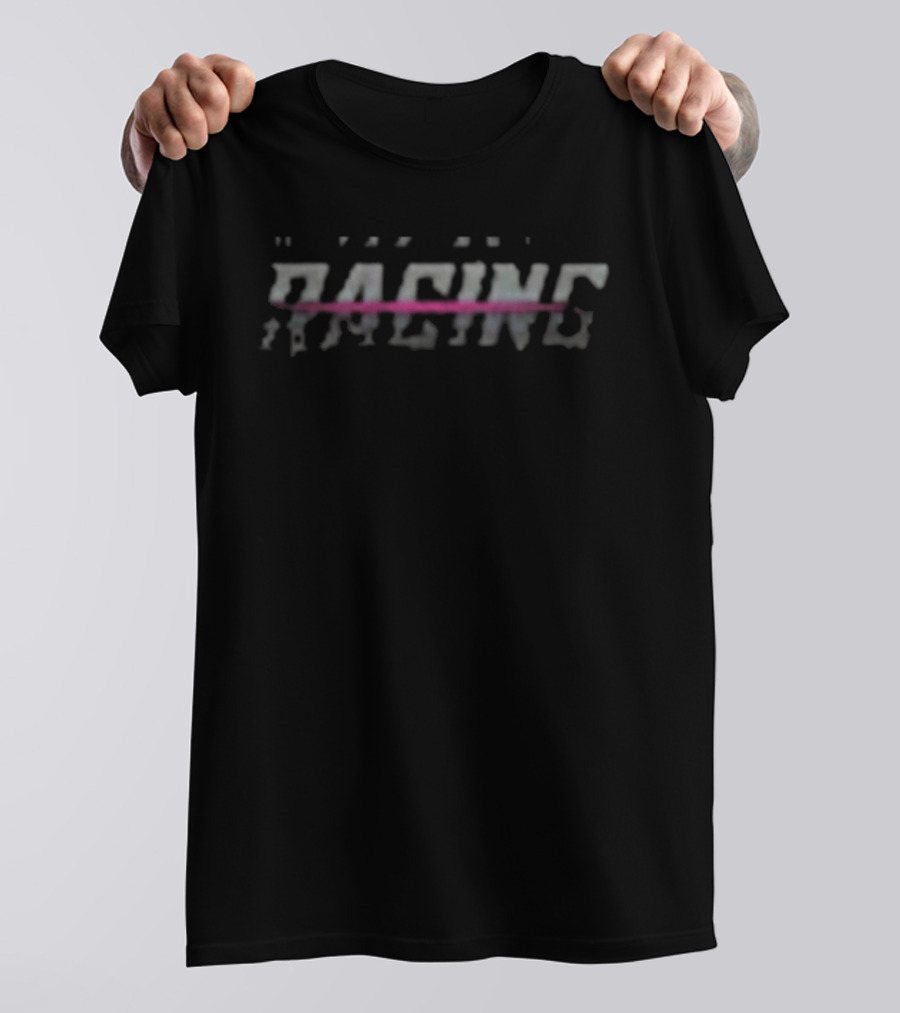 McFarland Racing Retro Style With Bold Pink Stripe And Distressed Look T-Shirt