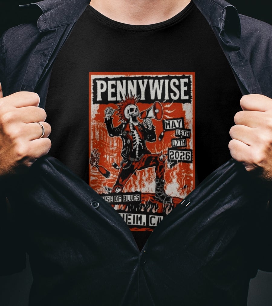 Pennywise House Of Blues Anaheim CA May 16 17 2026 GarageLand T-Shirt