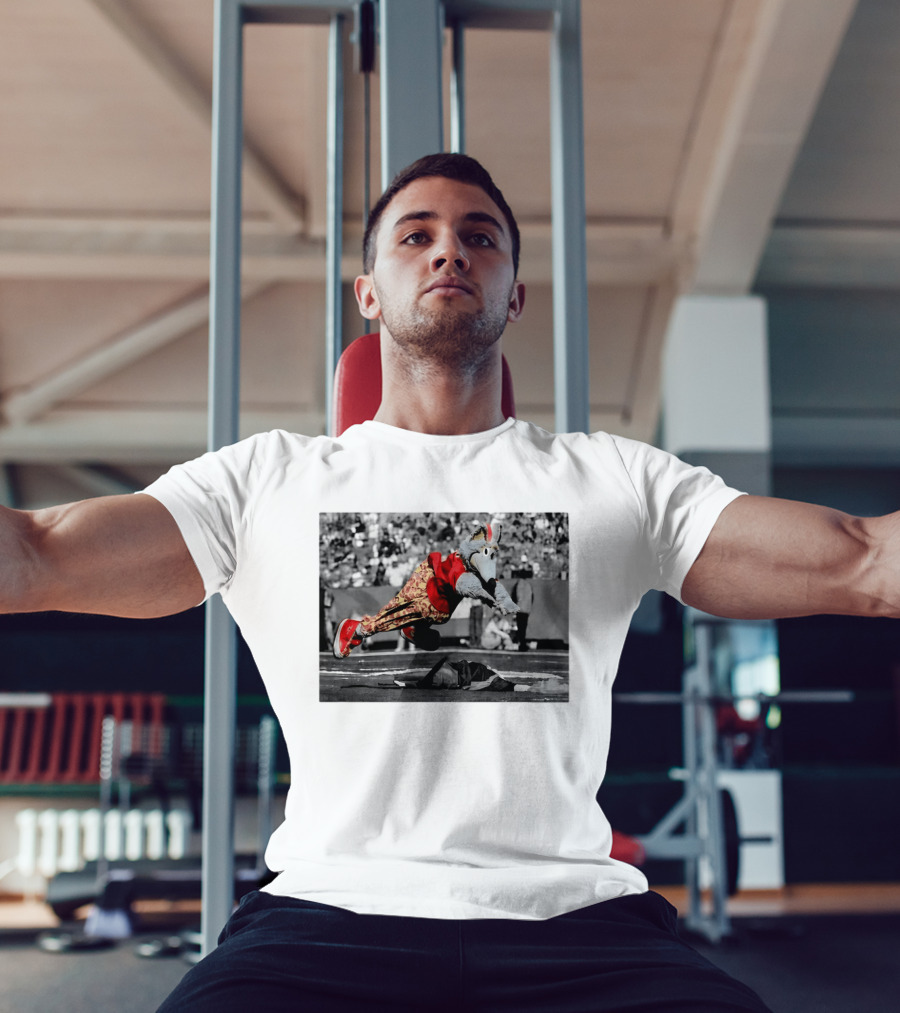Cyrus Allen K.C. Wolf Flying Leap Football Mascot Action T-Shirt
