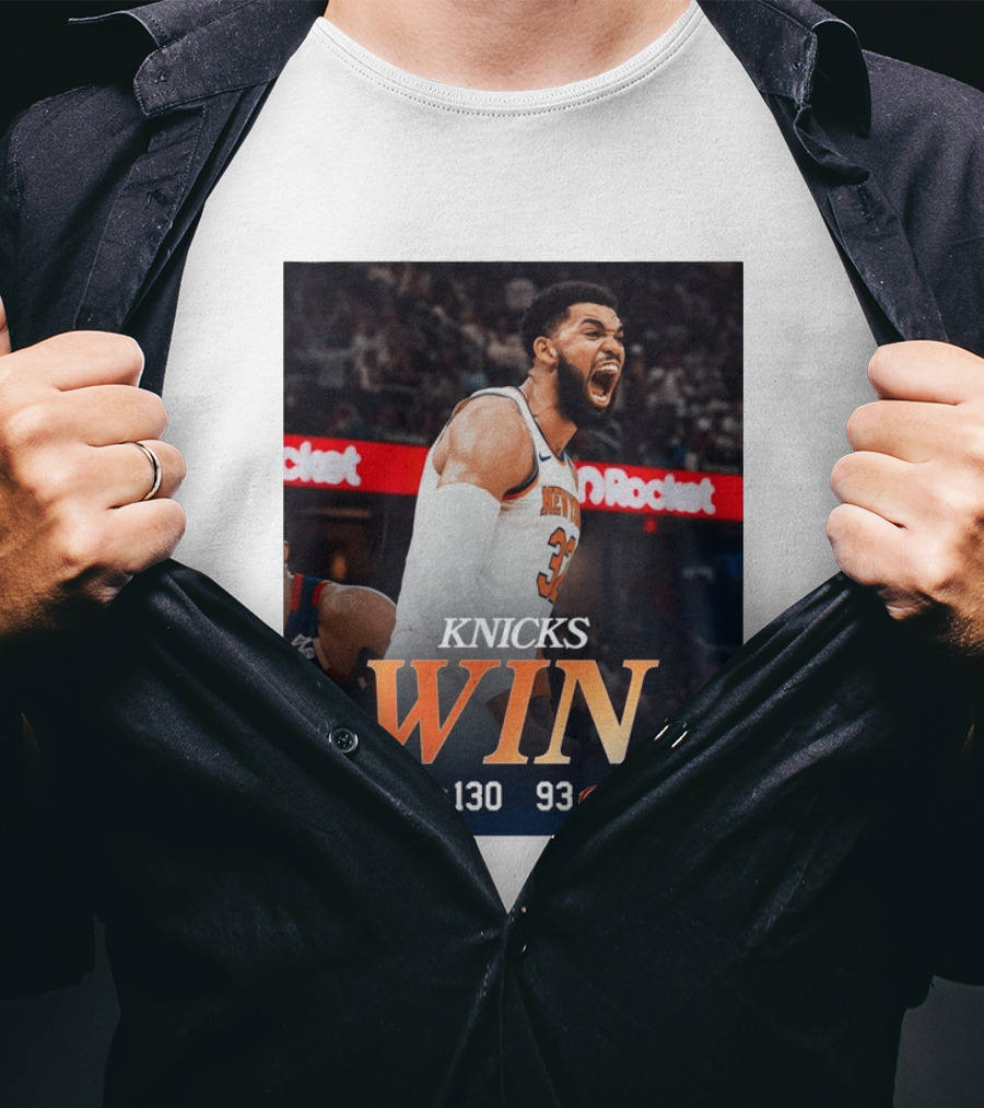 Knicks Win 130 93 Celebration Victory Over Cleveland Playoffs Sweep T-Shirt