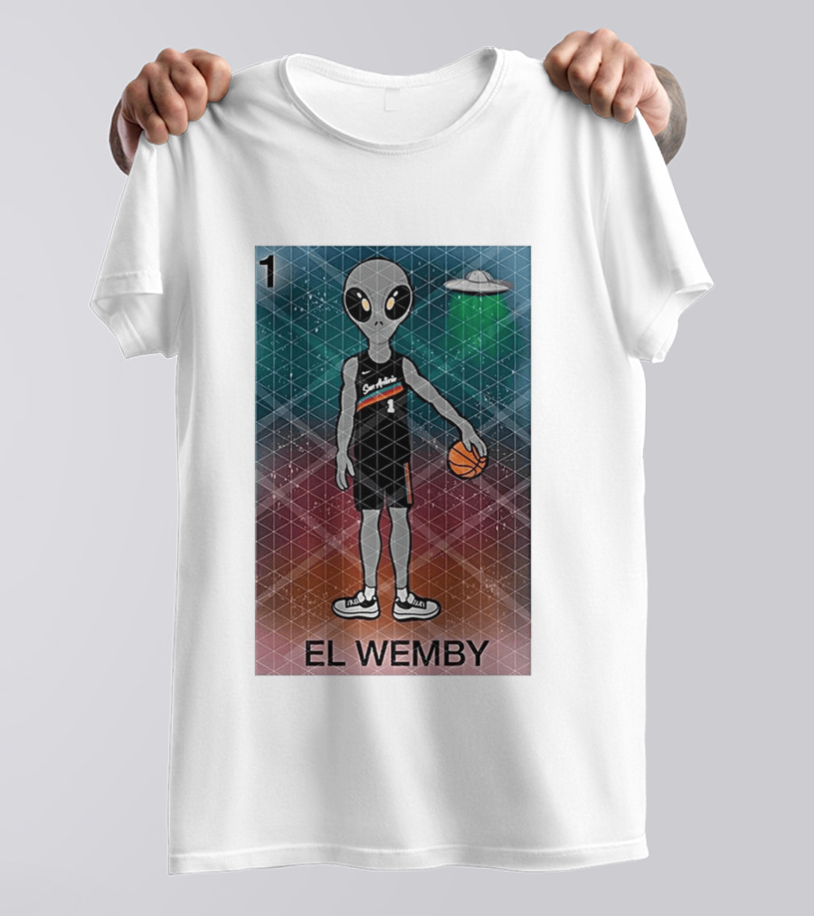 El Wemby San Antonio Spurs Alien UFO Basketball Victor Wembanyama 2026 T-Shirt