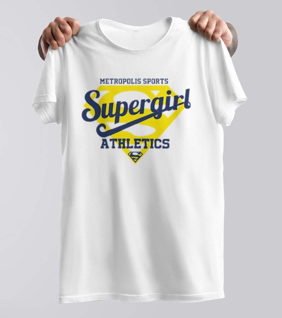 Supergirl Athletics Metropolis Sports Iconic Yellow Shield T-Shirt