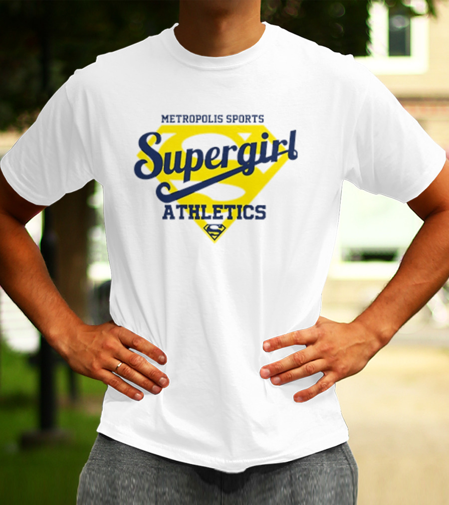 Supergirl Athletics Metropolis Sports Iconic Yellow Shield T-Shirt