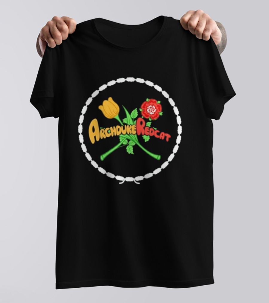 Archduke Redcat Yellow Tulip Red Rose T-Shirt