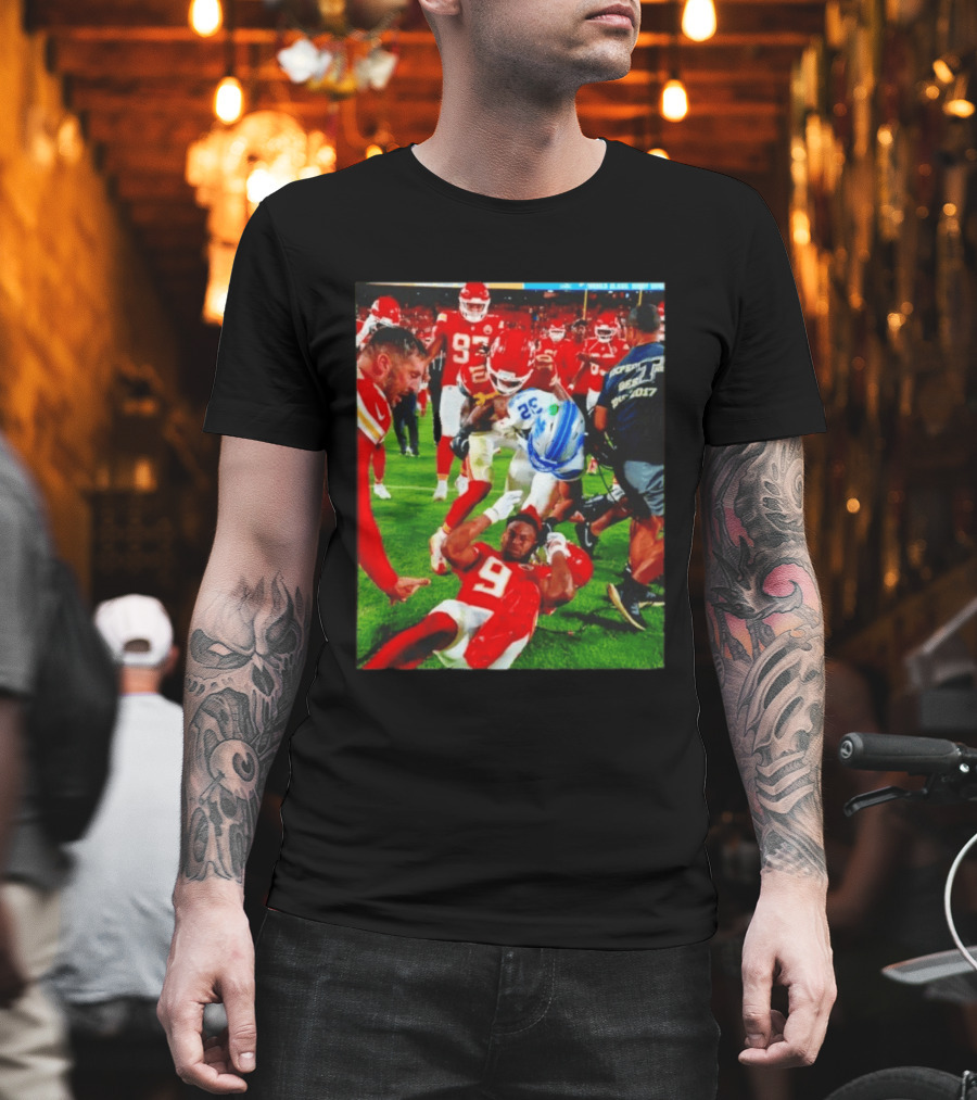 Brian Branch Collision JuJu Smith Schuster Lions Chiefs Football Action T-Shirt