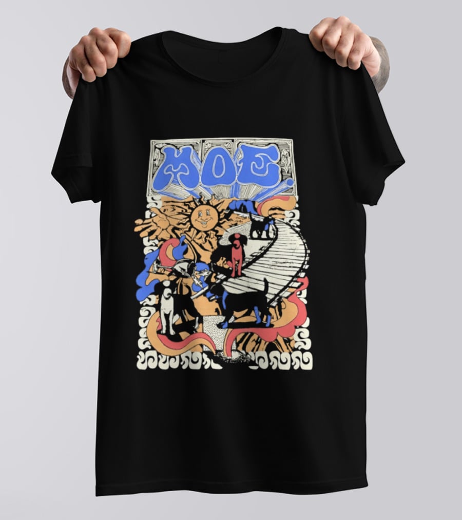 MOE Colorful Sun And Figures Pathway T-Shirt