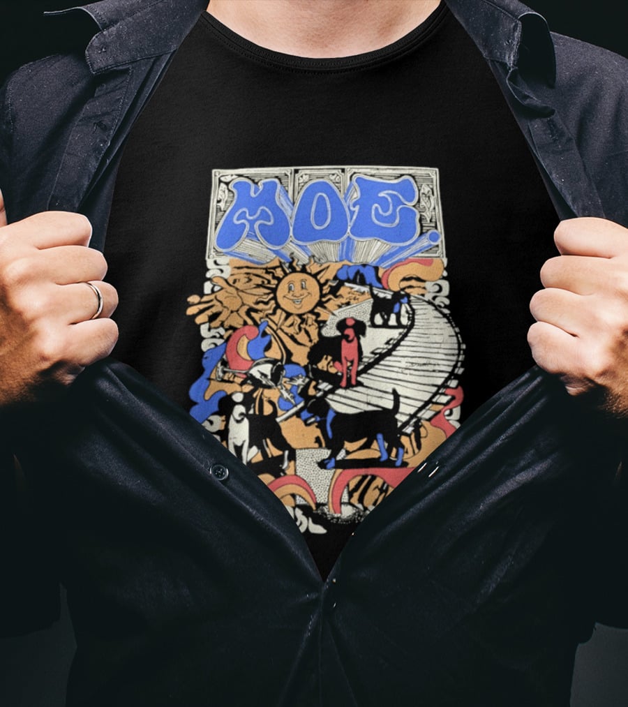 MOE Colorful Sun And Figures Pathway T-Shirt