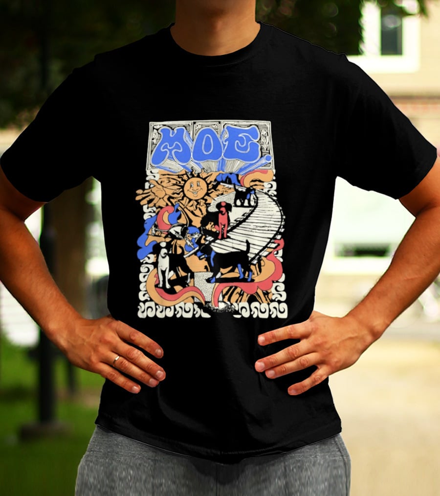 MOE Colorful Sun And Figures Pathway T-Shirt