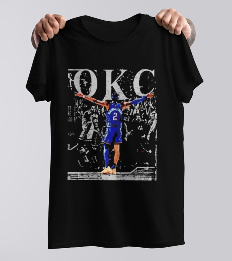 OKC Victory Pose Thunder Number 2 T-Shirt