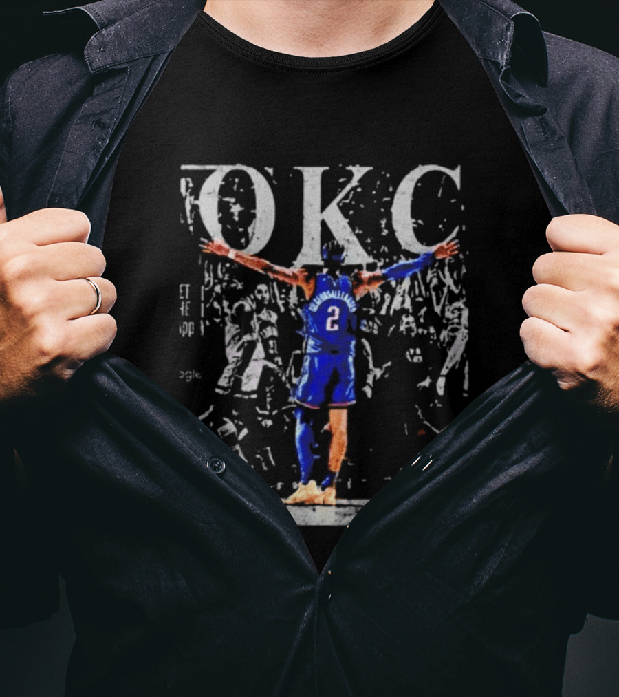 OKC Victory Pose Thunder Number 2 T-Shirt