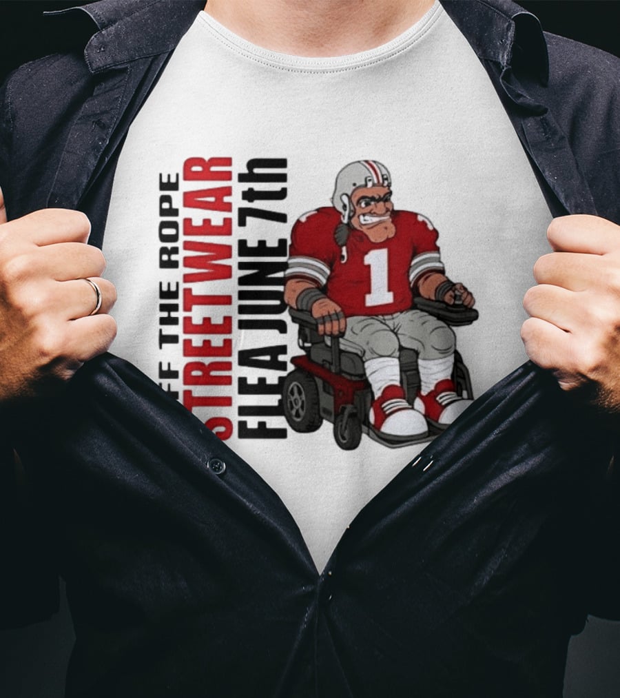 Off The Rope Streetwear Flea June 7th Football Player Wheelchair T-Shirt
