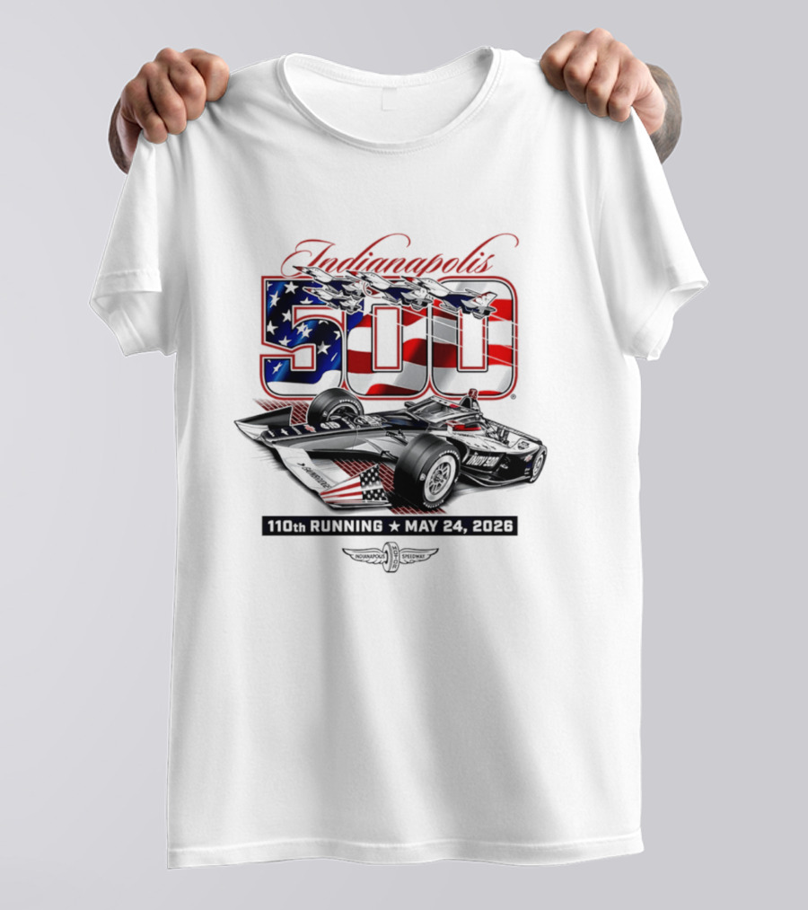 Indianapolis 500 IndyCar 110th Running May 24 2026 American Flag Racing T-Shirt