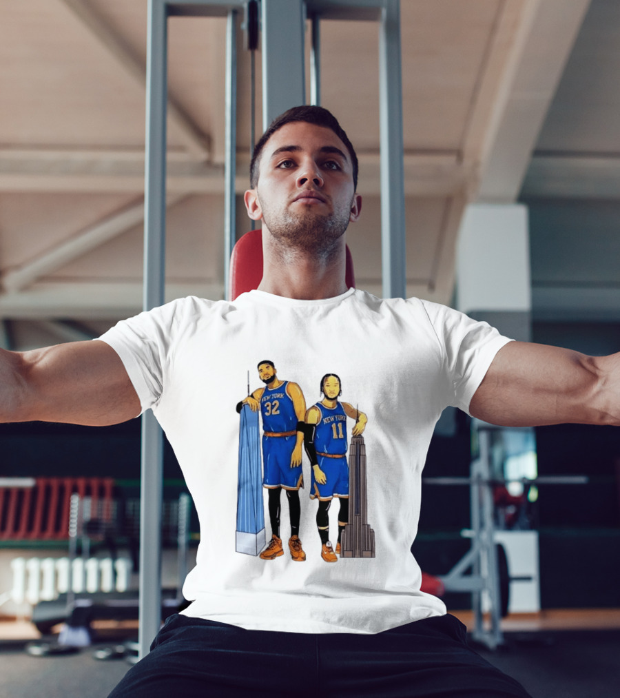 New York Knicks Jalen Brunson Karl Anthony Towns Skyline T-Shirt