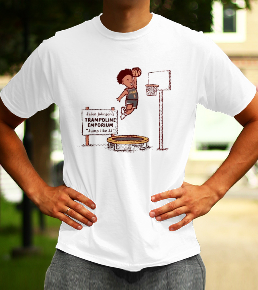 Jalen Johnson Trampoline Emporium Jump Like JJ Basketball Dunking HO1 T-Shirt