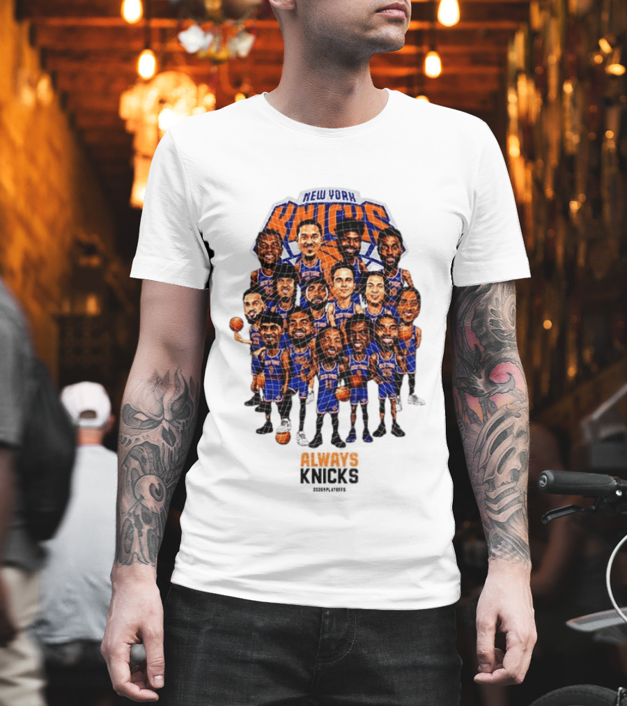 New York Knicks Caricature Basketball Team 2026 Game Day Let's Go T-Shirt