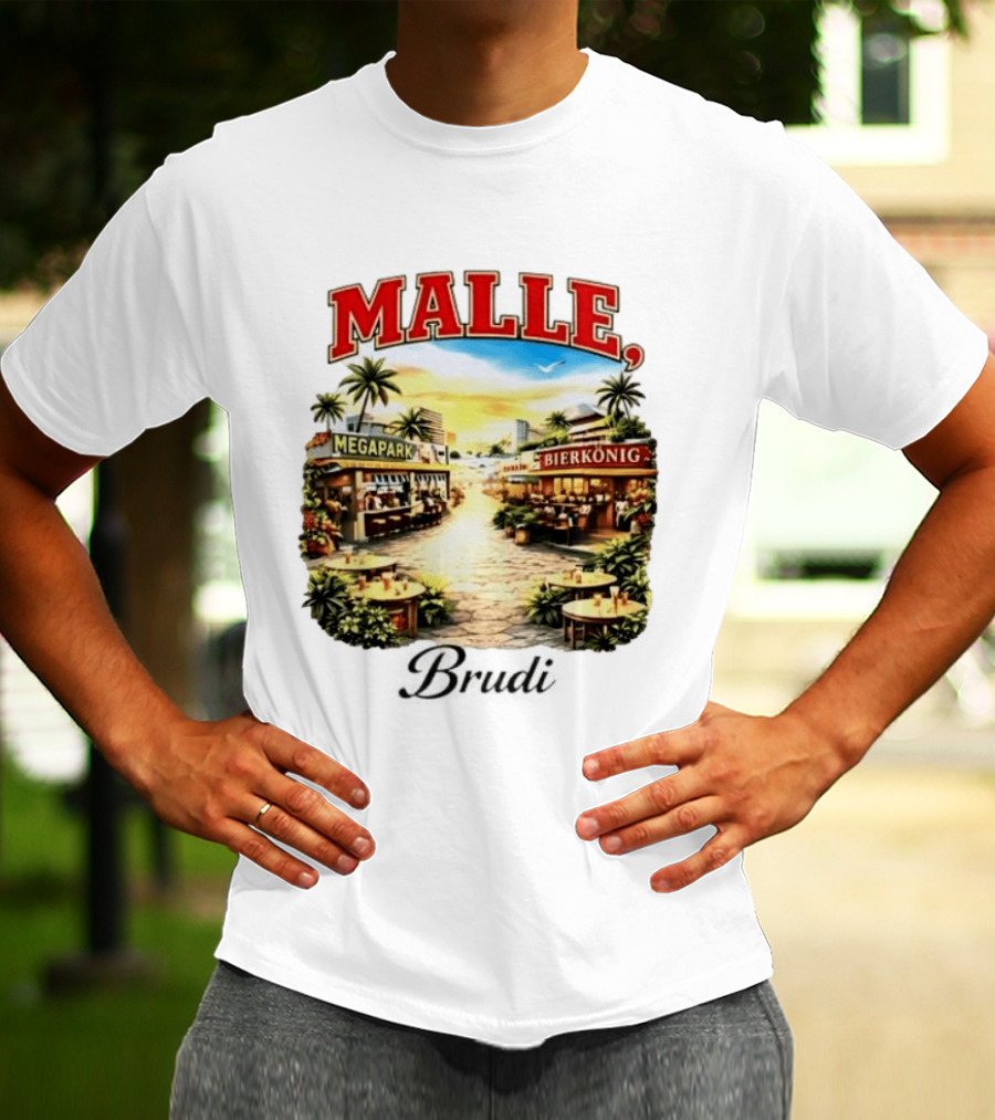 Malle Brudi Megapark Bierkönig Island Vibes Tropical Scene T-Shirt