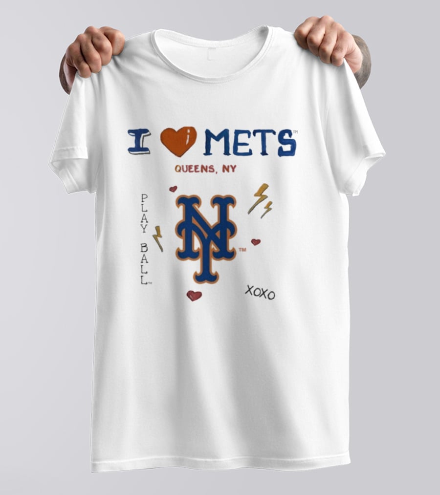 I Heart New York Mets Queens NY Tiny Turnip Toddler Play Ball XOXO T-Shirt