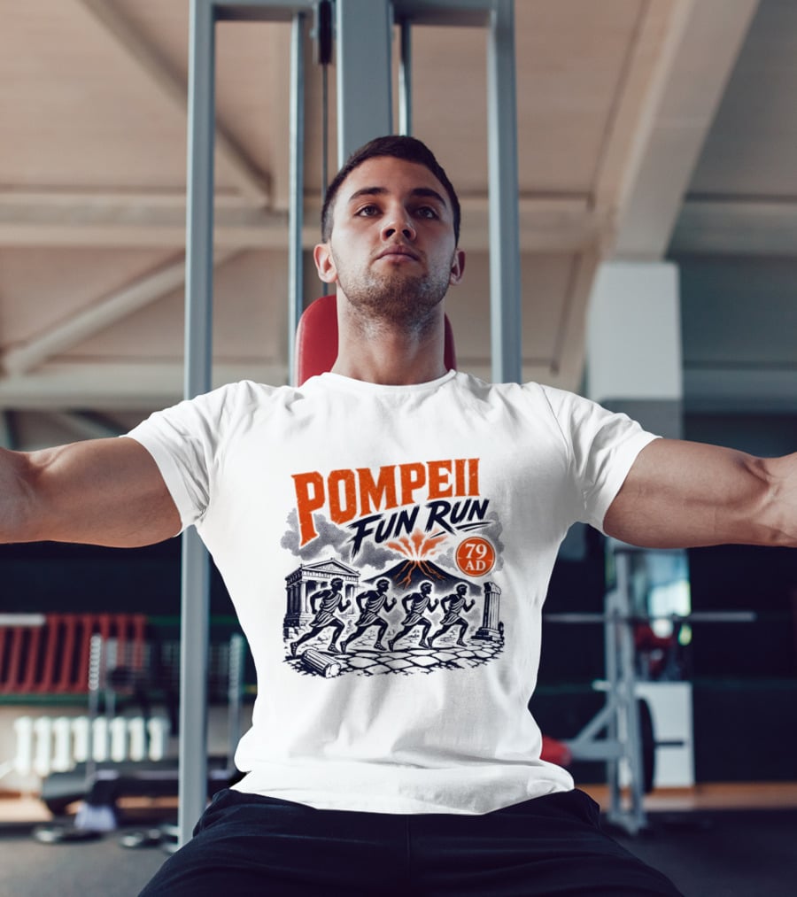 Pompeii Fun Run 79 AD Mount Vesuvius Roman Runners T-Shirt