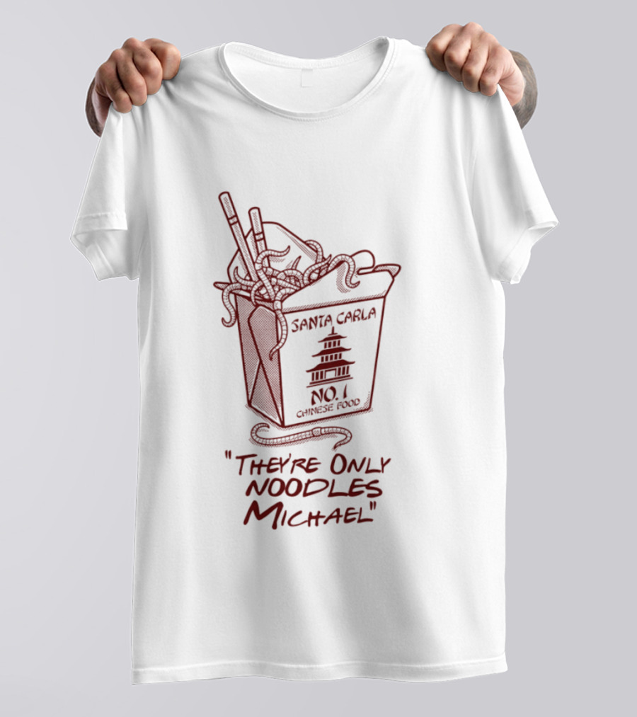 Santa Carla No 1 Chinese Food They're Only Noodles Michael Pagoda Box T-Shirt