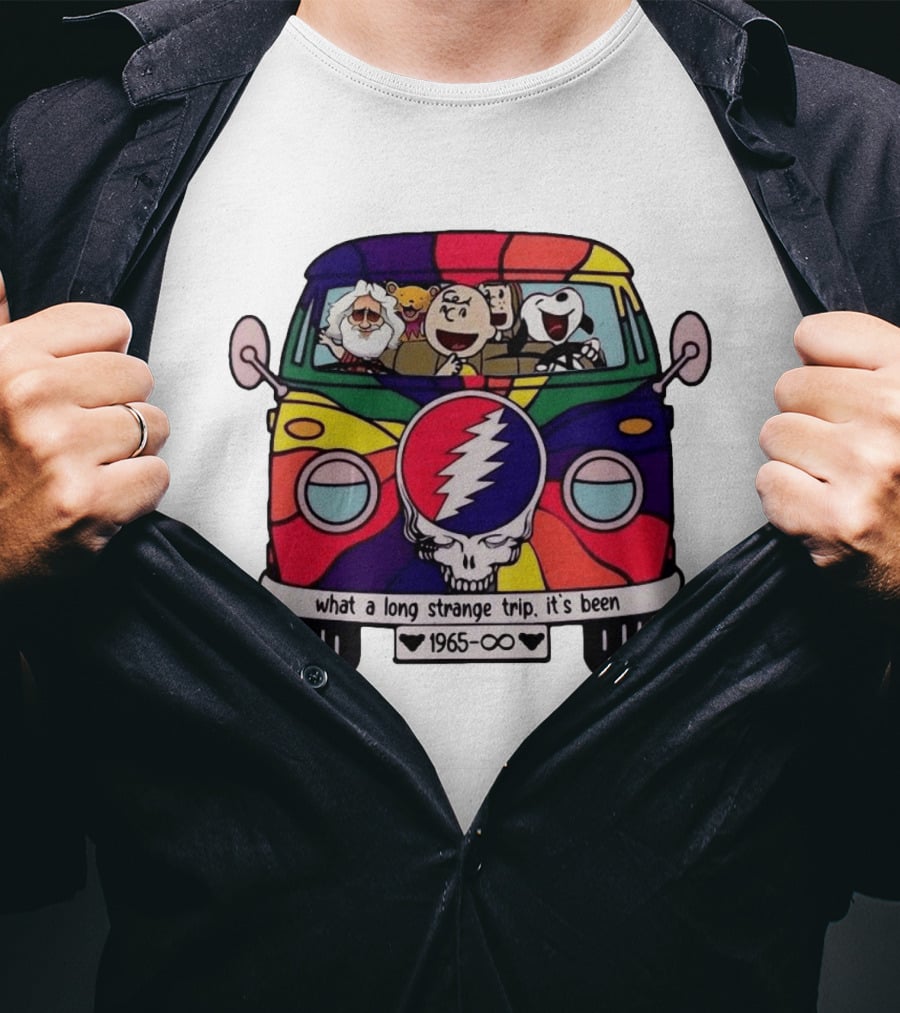 Snoopy Grateful Dead 1965 Psychedelic Bus What A Long Strange Trip It's Been T-Shirt