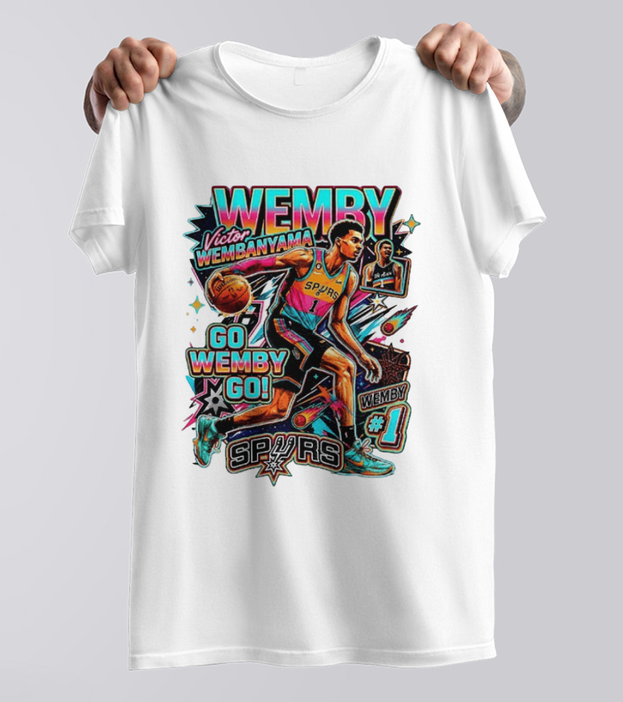 Victor Wembanyama Spurs Wemby Number 1 Go Wemby Go Basketball 2026 T-Shirt
