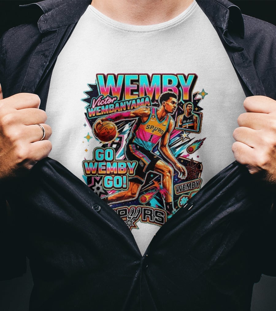 Victor Wembanyama Spurs Wemby Number 1 Go Wemby Go Basketball 2026 T-Shirt