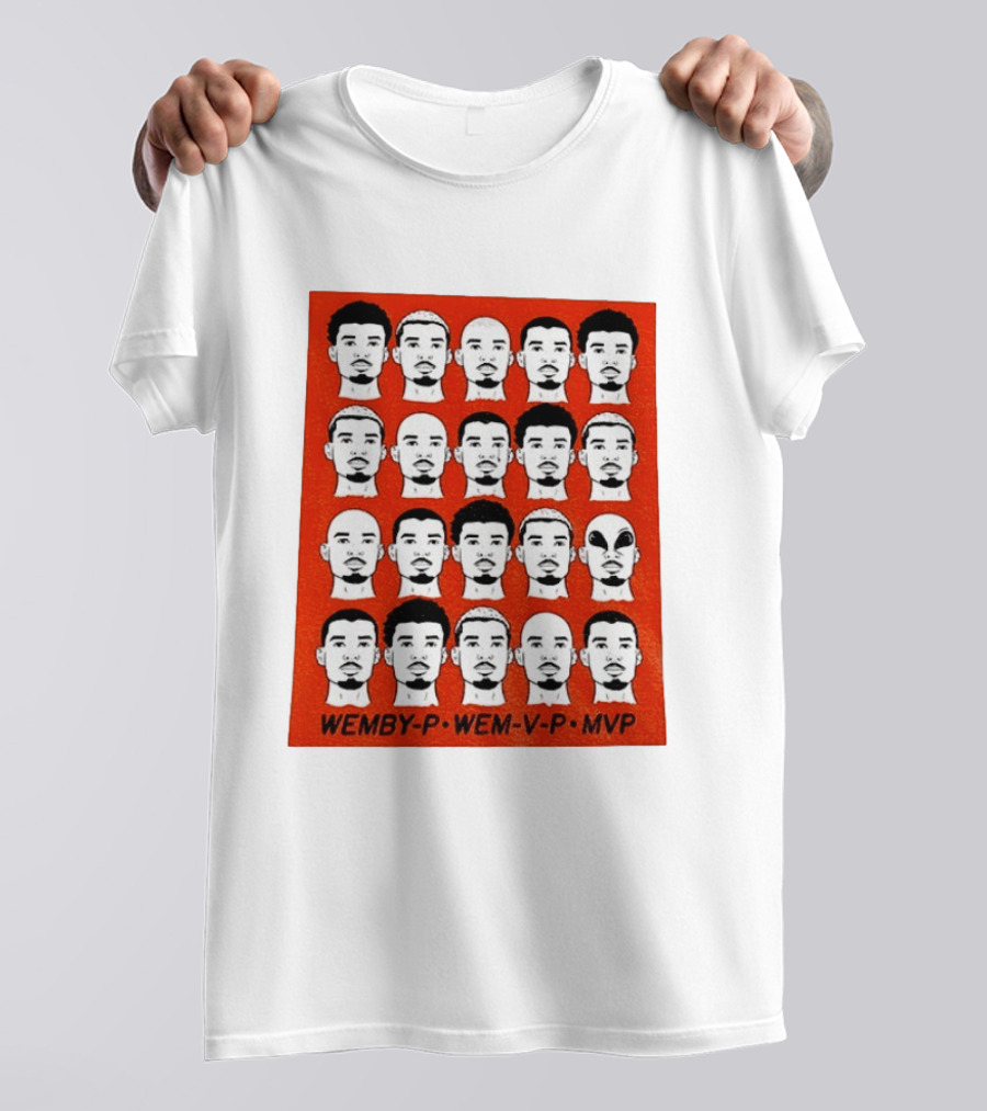Victor Wembanyama Wemby P Wem V P MVP San Antonio Spurs Basketball Faces T-Shirt