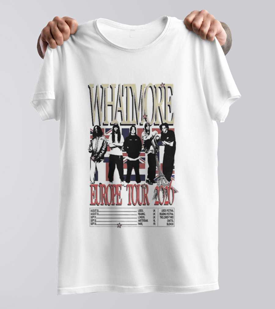 Whatmore Europe Tour 2026 Band Union Jack T-Shirt