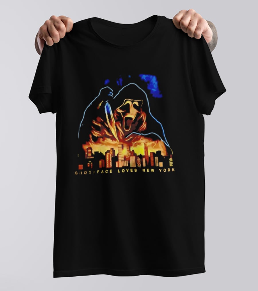Ghostface Loves New York City Skyline Scream Urban Horror T-Shirt