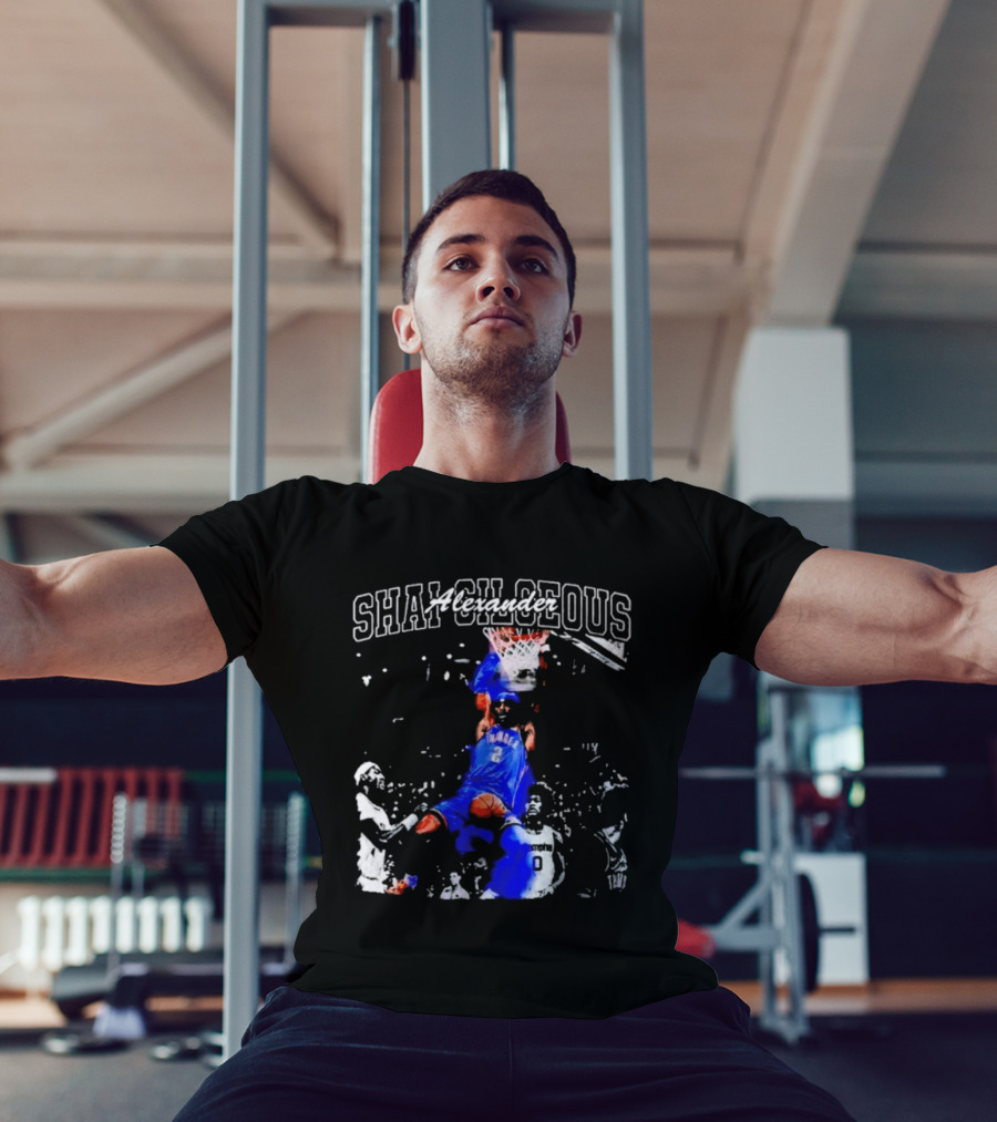 Shai Gilgeous Alexander Thunder Dunk Legacy Basketball Action T-Shirt