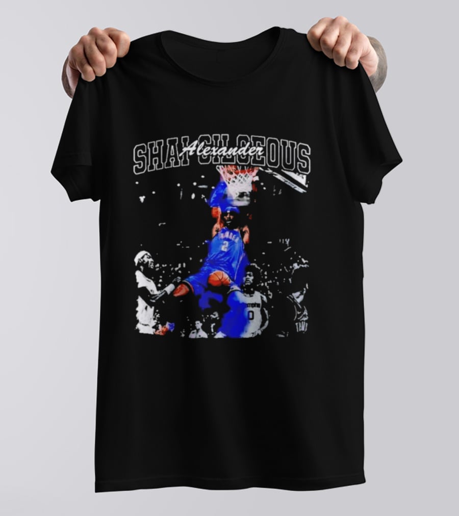Shai Gilgeous Alexander Thunder Dunk Legacy Basketball Action T-Shirt