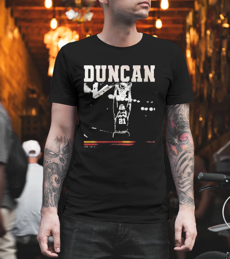 Tim Duncan Dunk Spurs Big Fundamental 21 T-Shirt