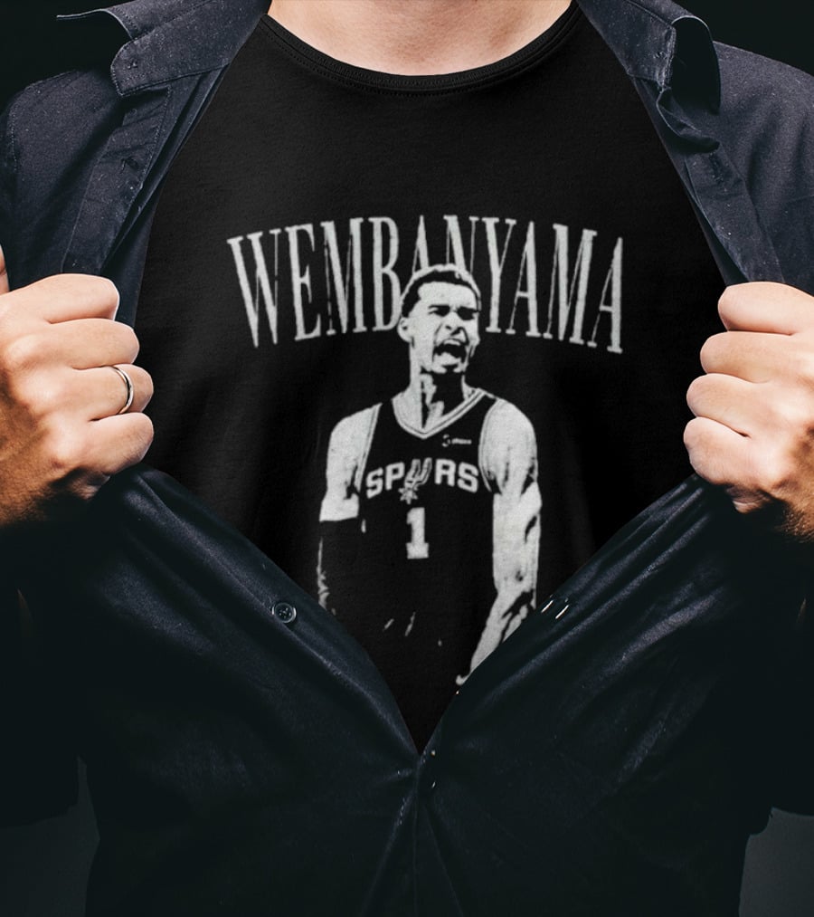 Wembanyama San Antonio Spurs Rookie Number 1 Iconic Scream T-Shirt