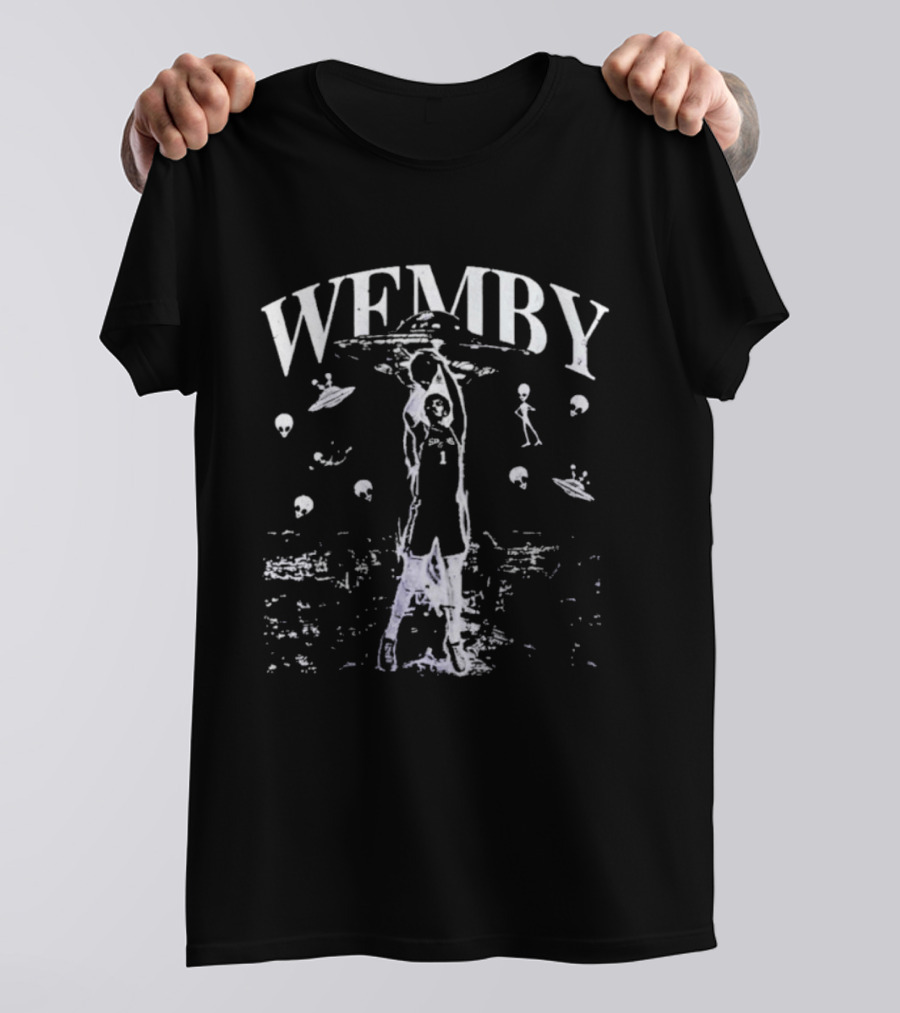 Wemby UFO Alien Basketball San Antonio Team T-Shirt