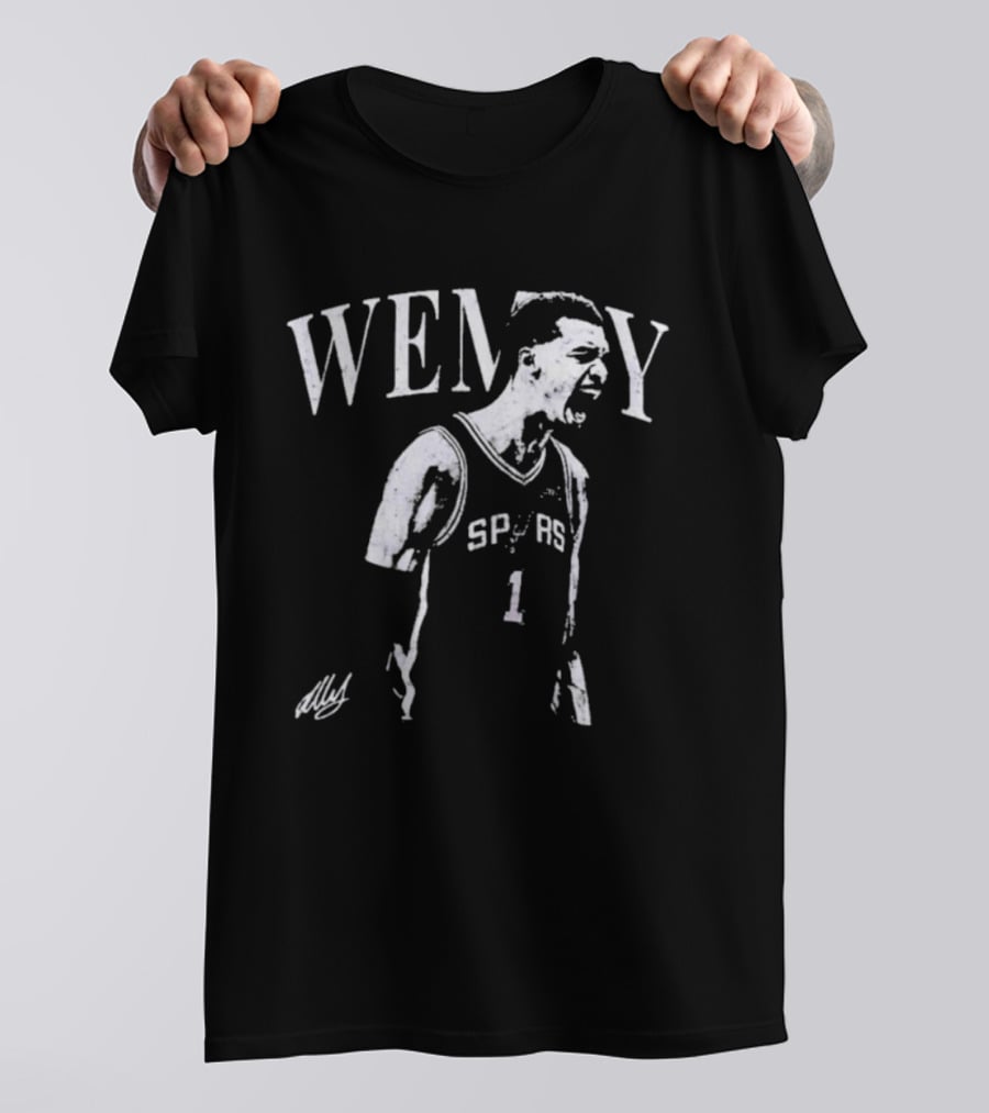 Wemby Spurs Rookie Yell Monochrome Spurs Basketball Player Wemby Energy T-Shirt