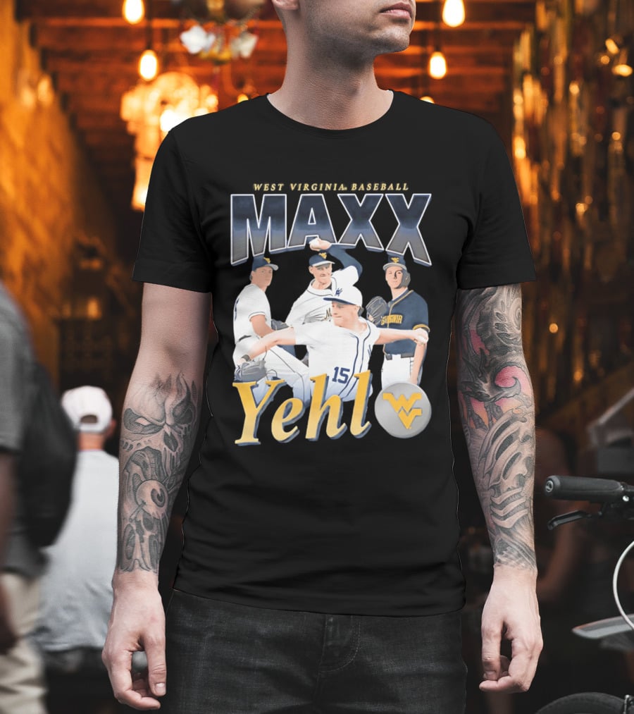 West Virginia Baseball Maxx Yehl WV Iconic Sports T-Shirt