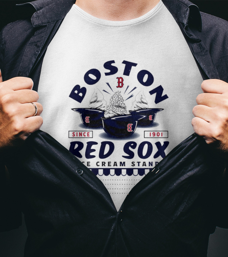 Boston Red Sox Ice Cream Stand Since 1901 Single Double Triple Home Run T-Shirt