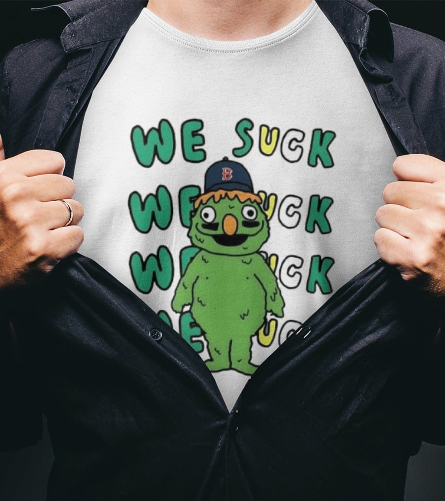 Boston Red Sox We Suck Mascot Fan Humor T-Shirt