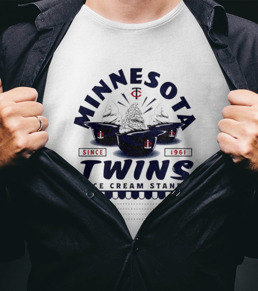 Minnesota Twins Ice Cream Stand Since 1961 Baseball Team Cups And Prices T-Shirt